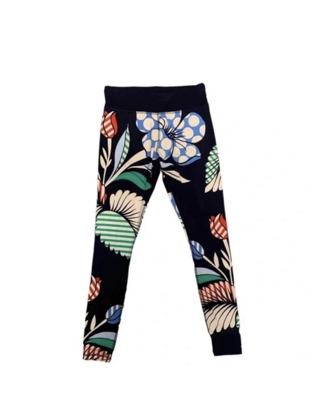 Tory Burch Women's Floral Ankle Leggings Multicolor Stretch Medium